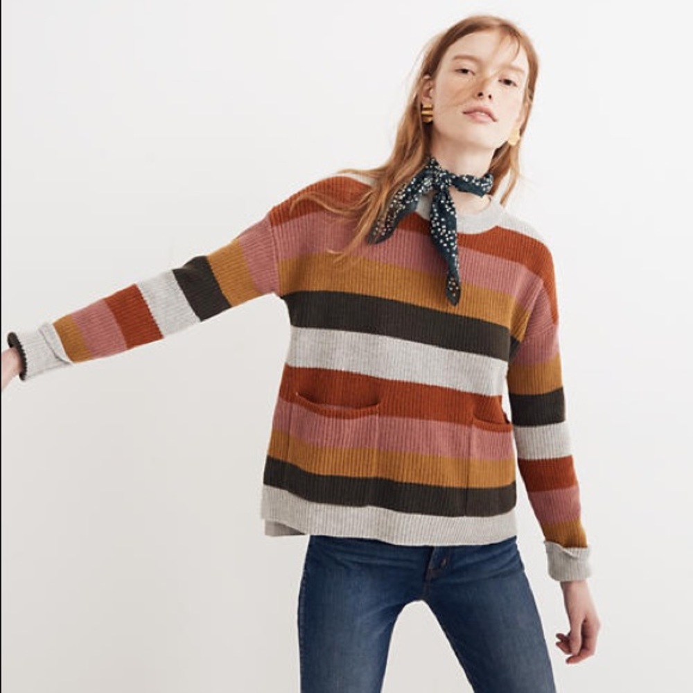 Patch Pocket Pullover Sweater in Walton Stripe